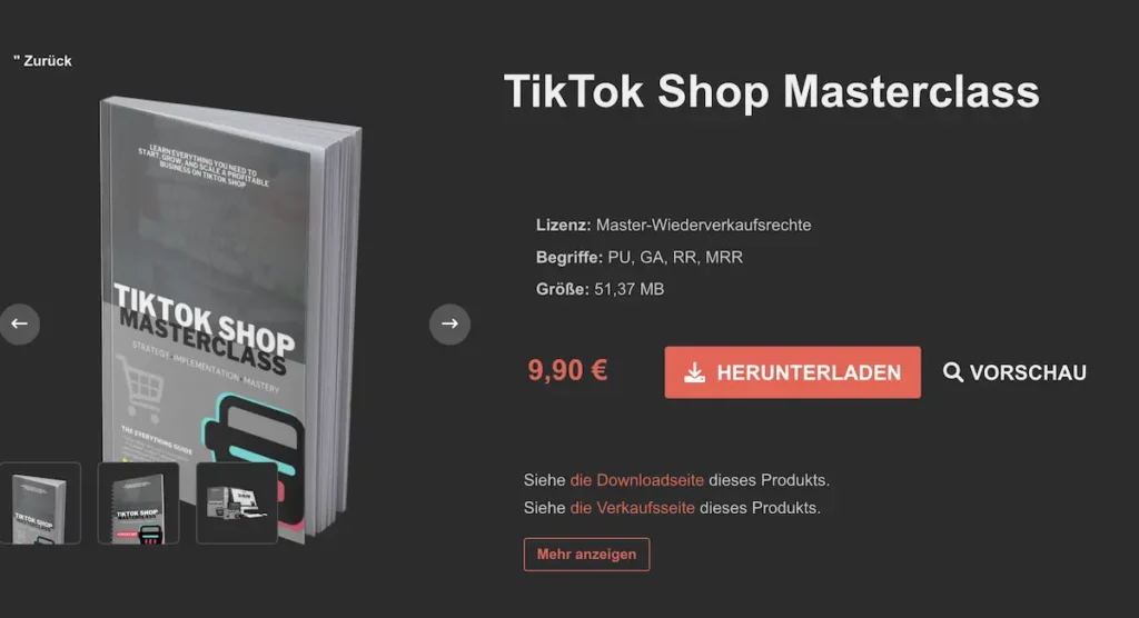 TikTok Shop Online Kurs als MRR Produkt