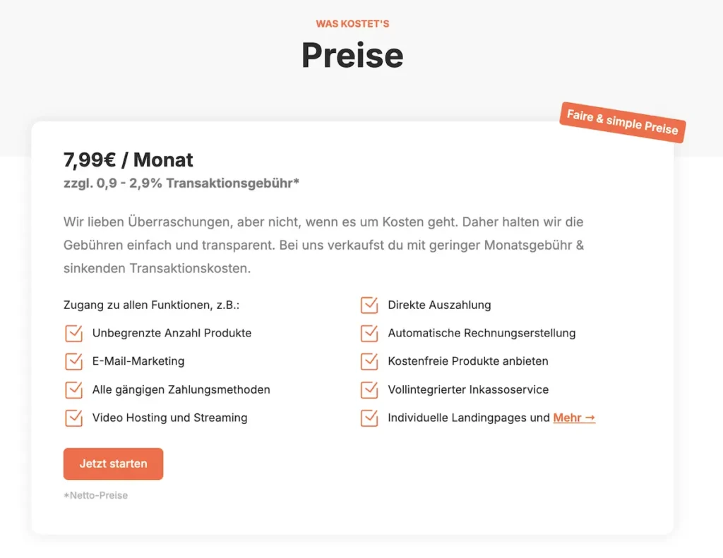 Tentary Kosten und Preise