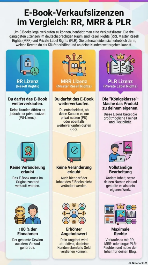 Infografik mit Verkaufslizenzen im Vergleich