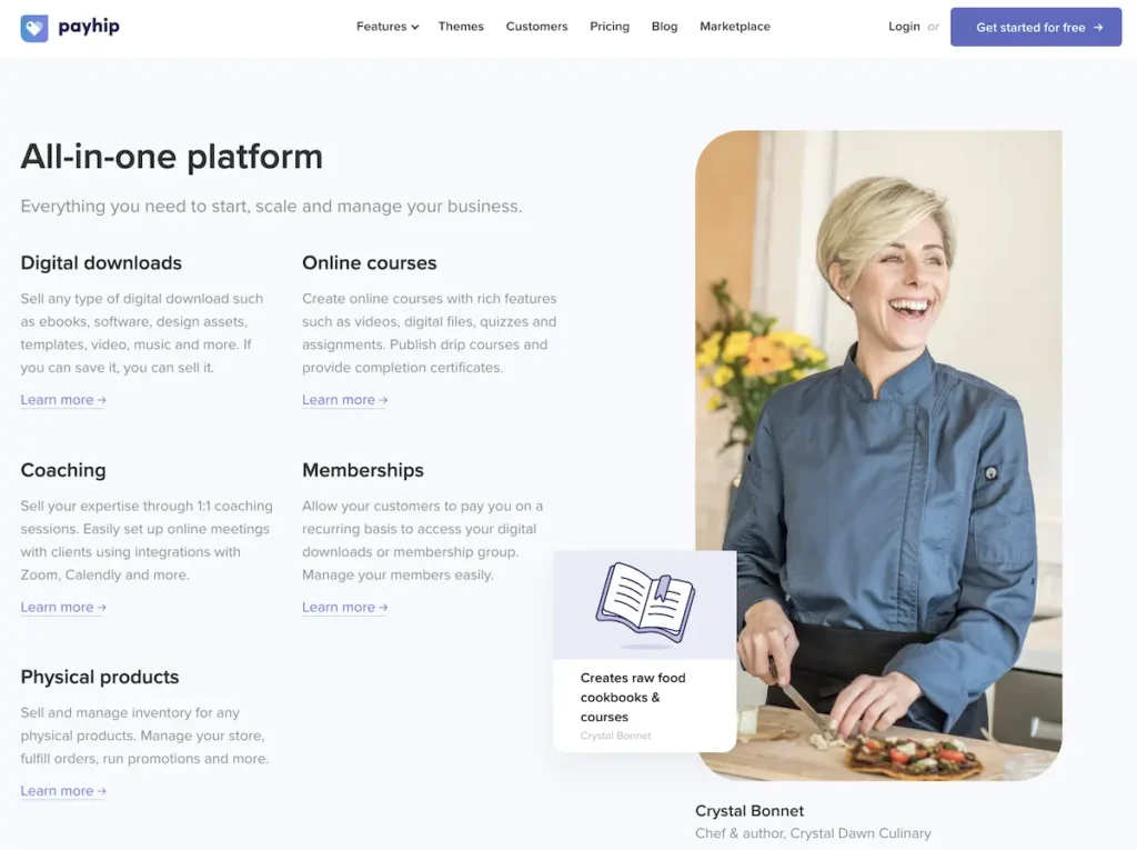 Startseite von Payhip